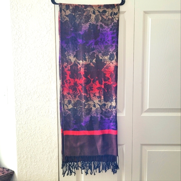 Colorful European Boho Witchy Whimsigoth Fairycore Fall Floral Ombre Sca… - Picture 1 of 6